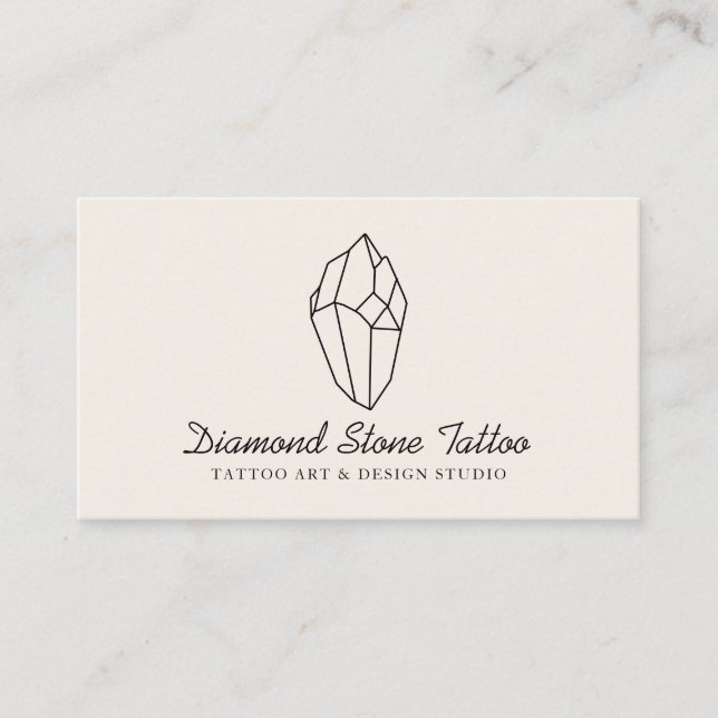 Tarjeta De Visita Diamante de piedra de color marfil (Anverso)