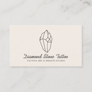 Tarjeta De Visita Diamante de Piedra de Color Marfil Lino