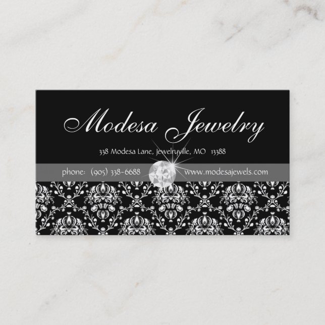 Tarjeta De Visita Diamante del damasco de Birthstones de las (Anverso)