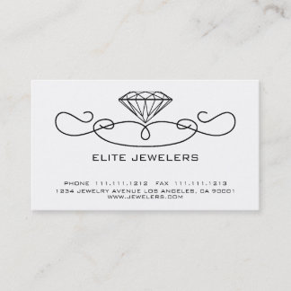 TARJETA DE VISITA DIAMANTE ELEGANTE DE LOS JOYEROS