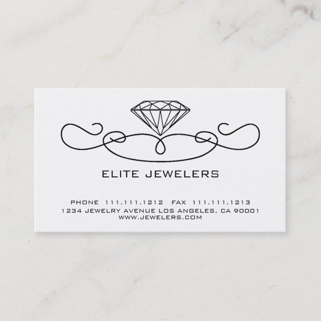 TARJETA DE VISITA DIAMANTE ELEGANTE DE LOS JOYEROS (Anverso)