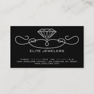 TARJETA DE VISITA DIAMANTE ELEGANTE DE LOS JOYEROS