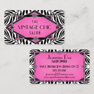 Tarjeta De Visita Diamante elegante del rosa del art déco de la