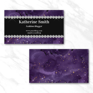 Tarjeta De Visita Diamante falso Purpura Celestial Rhinestone