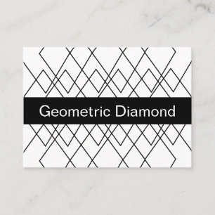 Tarjeta De Visita Diamante geométrico blanco y negro
