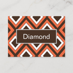 Tarjeta De Visita Diamante geométrico naranja marrón