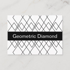 Tarjeta De Visita Diamante geométrico negro y blanco
