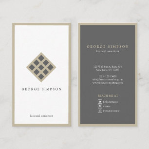 Tarjeta De Visita diamante geométrico sofisticado asesor financiero