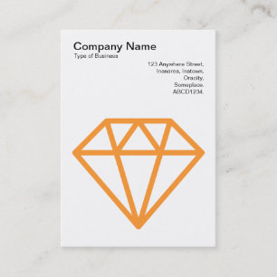 Tarjeta De Visita Diamante - Naranja ligero sobre blanco