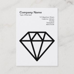 Tarjeta De Visita Diamante - Negro sobre blanco