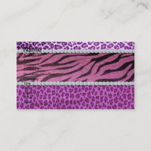Tarjeta De Visita Diamante púrpura femenino lindo del estampado de