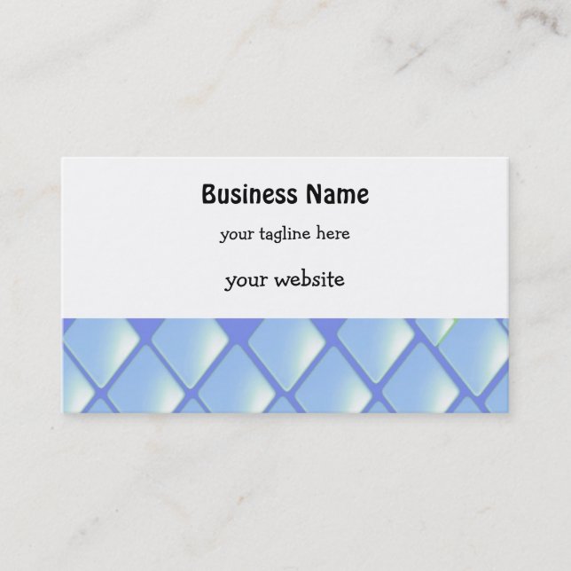 Tarjeta De Visita Diamantes acolchados azules (Anverso)