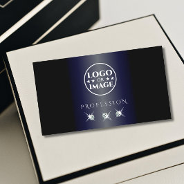 Tarjeta De Visita Diamantes brillantes de color negro negro con logo
