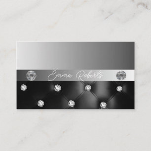 Tarjeta De Visita Diamantes Brillo Plateado Brillante Glitter Negoci