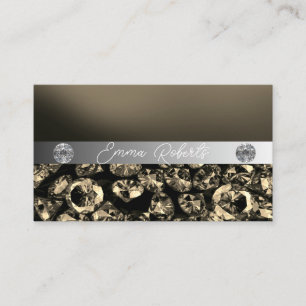 Tarjeta De Visita Diamantes Brillo Plateado Brillante Glitter Negoci