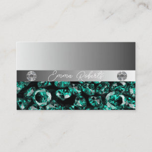 Tarjeta De Visita Diamantes de brillo plateado brillante