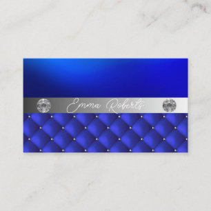 Tarjeta De Visita Diamantes de Brillo Plateado Brillante con Purpuri