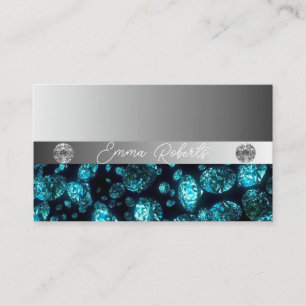 Tarjeta De Visita Diamantes de Brillo Plateado Brillante Negocios