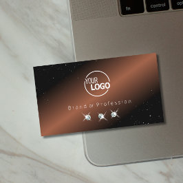 Tarjeta De Visita Diamantes de chispa marrón negro muy elegantes aña