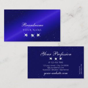 Tarjeta De Visita Diamantes de espuma azul real con estilo