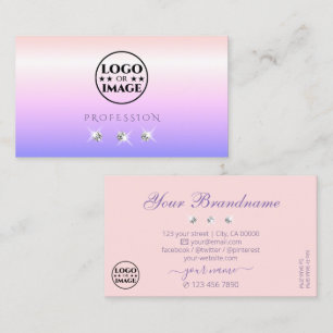 Tarjeta De Visita Diamantes de espuma rosa rosa azul pastel