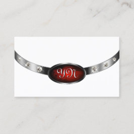 Tarjeta De Visita Diamantes de imitación de imitación de mármol rojo