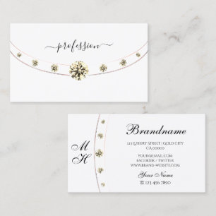 Tarjeta De Visita Diamantes de imitación Monogramas de la frontera d