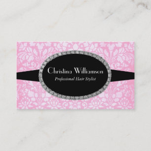 Tarjeta De Visita Diamantes de imitación rosados elegantes del