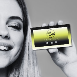 Tarjeta De Visita Diamantes de moda amarillo negro naranja con logot