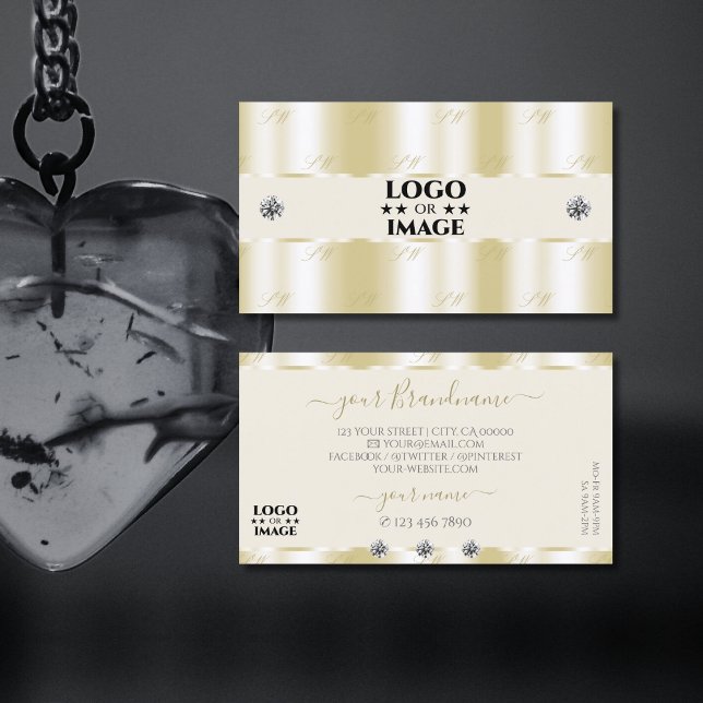 Tarjeta De Visita Diamantes de oro con logo lujoso (Subido por el creador)