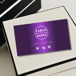 Tarjeta De Visita Diamantes de oro de Rosa morado de lujo con logoti