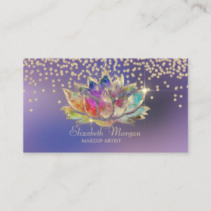 Tarjeta De Visita Diamantes de oro genial Loto colorido Púrpura