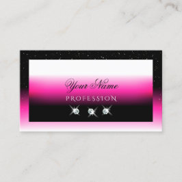 Tarjeta De Visita Diamantes de suciedad de gradiente blanco rosado n