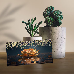 Tarjeta De Visita Diamantes dorados Lotus Dark
