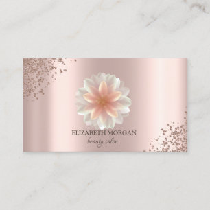 Tarjeta De Visita Diamantes Elegantes Chic Loto Rosa Oro Salón de Be