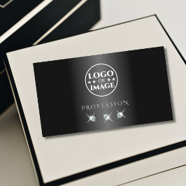 Tarjeta De Visita Diamantes modernos en blanco y negro con espuma añ