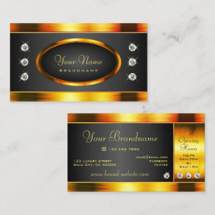 Tarjeta De Visita Diamantes negros y dorados que llaman la atención