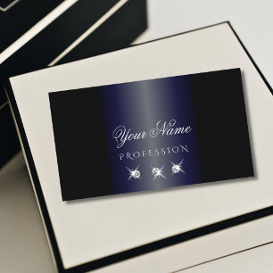 Tarjeta De Visita Diamantes oscuros azules y negros esparcen estilo