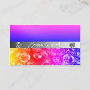 Tarjeta De Visita Diamantes Purpurinas de espuma de plata brillante