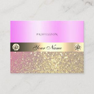 Tarjeta De Visita Diamantes Purpurinas de oro rosa morado de lujo