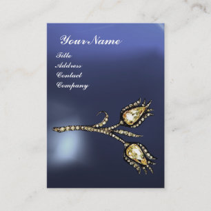 Tarjeta De Visita DIAMOND TULIPS MONOGRAM , Blue Topaz