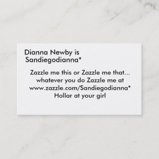 Tarjeta De Visita Diana Newby es, Sandiegodianna*, Zazzle yo thi…
