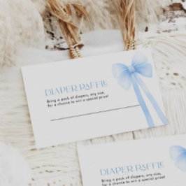 Tarjeta De Visita Diaper Raffle Card Blue Bow