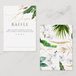 Tarjeta De Visita Diaper Raffle Exotic Foliage Baby Shower