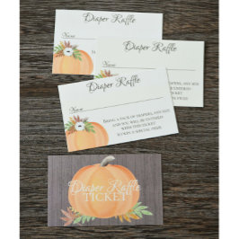 Tarjeta De Visita Diaper Raffle Pumpkin Fall Baby Shower