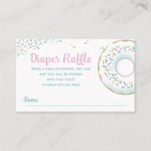Tarjeta De Visita Diaper Raffle Sprinkle Doughnut Baby Shower