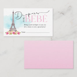 Tarjeta De Visita Diapers para Bébé Diaper Raffle Insert