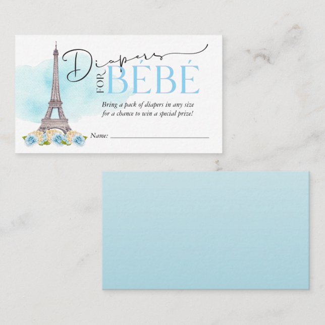 Tarjeta De Visita Diapers para Bébé Diaper Raffle Insert (Anverso / Reverso)