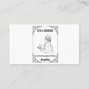 Tarjeta De Visita Diario de lectura personalizado Dark Academia Ex L