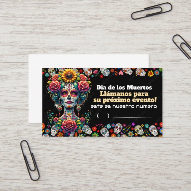 Tarjeta De Visita Dias de los muertos (Anverso/Reverso In Situ)